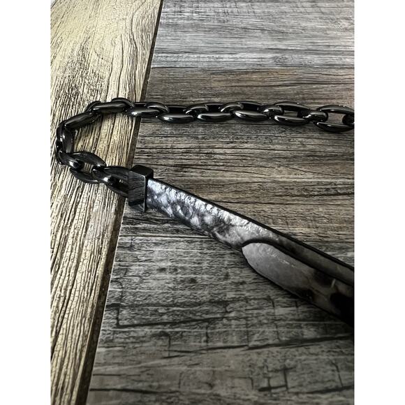 Cache Chain Link Belt Snakeskin Print Size Medium NWOT Y2K Esthetic - Picture 6 of 6